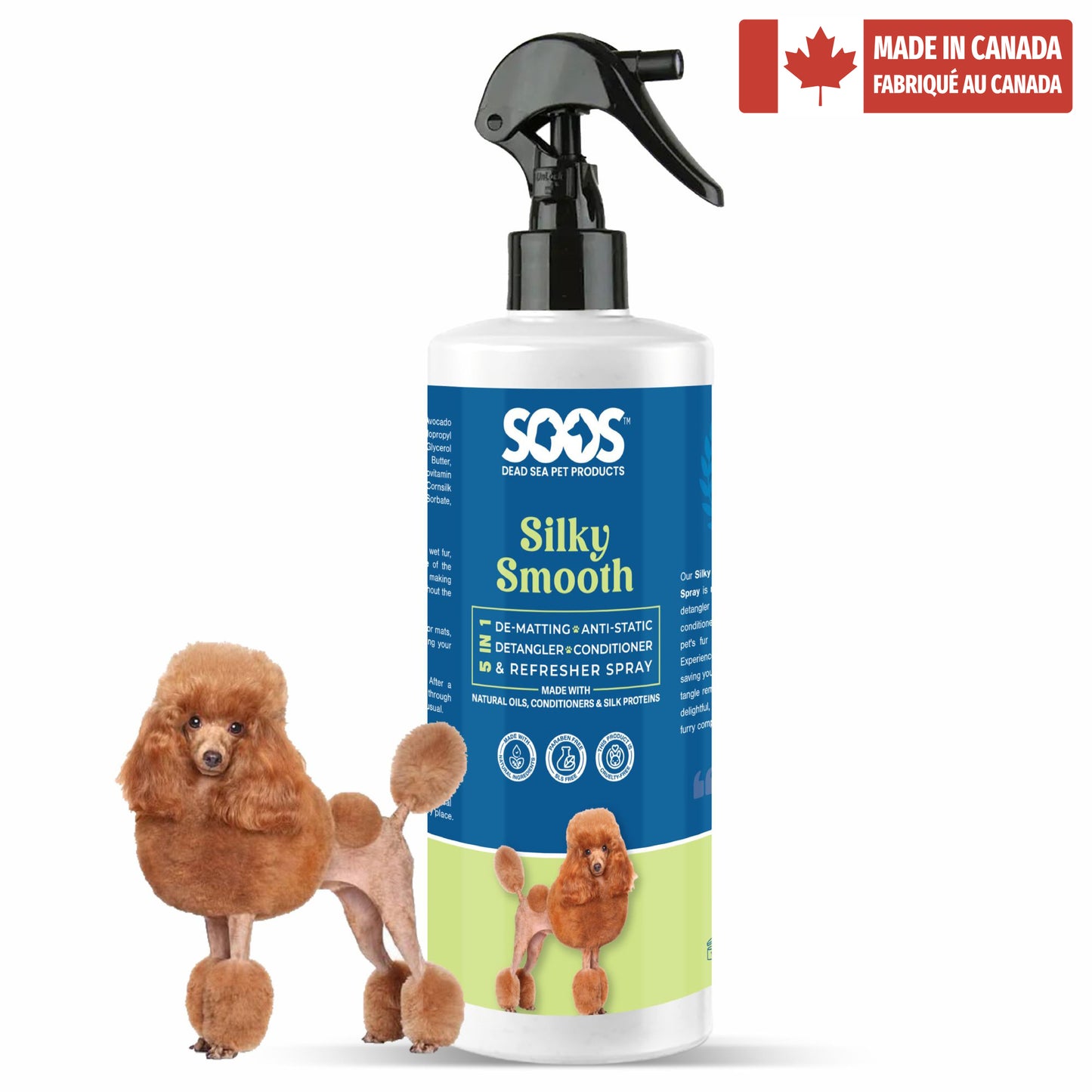 Silky Smooth 5-in-1 Leave-on Conditioning Spray for Dogs and Cats by Soos Pets