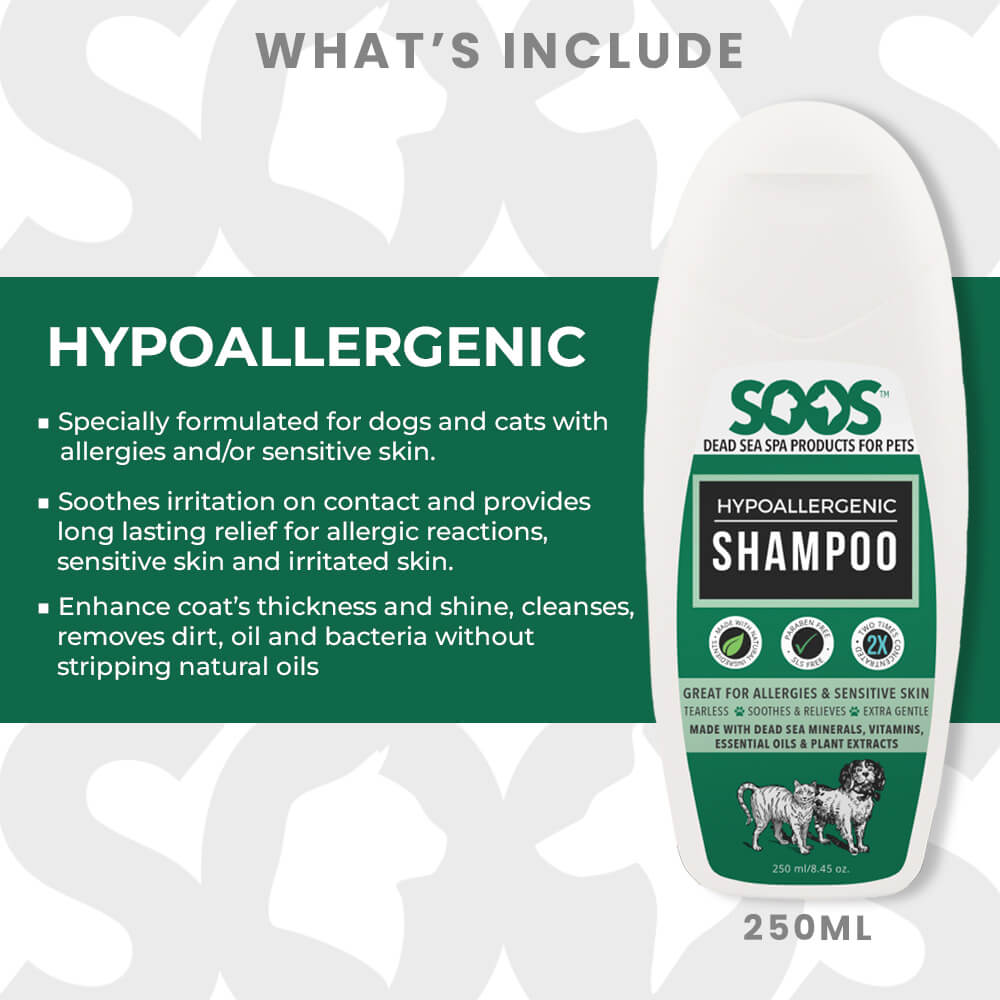 Natural Dead Sea Hypoallergenic Pet Bundle For Dogs & Cats - Soos Pets