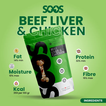 Soos Pets Beef Liver & Chicken Wellness Treats