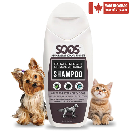 Natural Dead Sea Extra Strength Mineral Rich Pet Shampoo: Dogs & Cats
