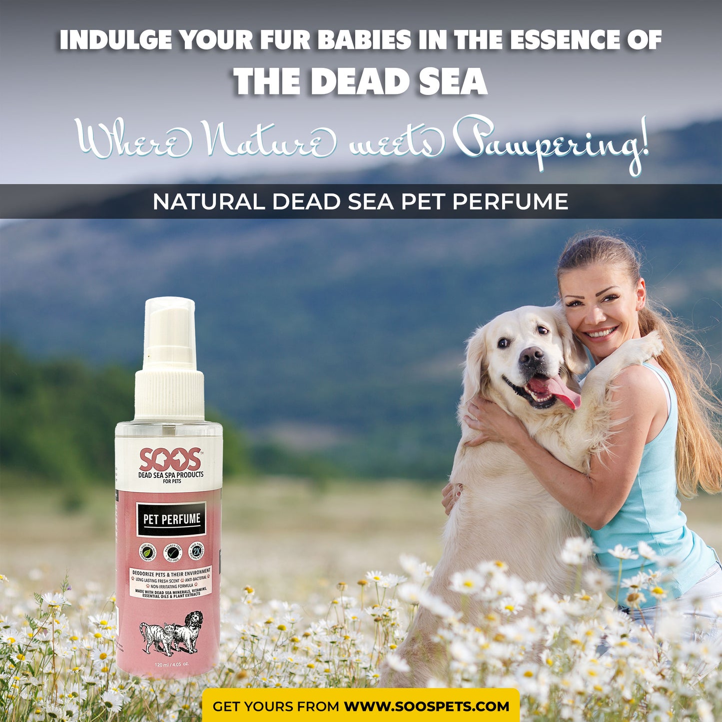 Natural Dead Sea Pet Perfume For Dogs & Cats