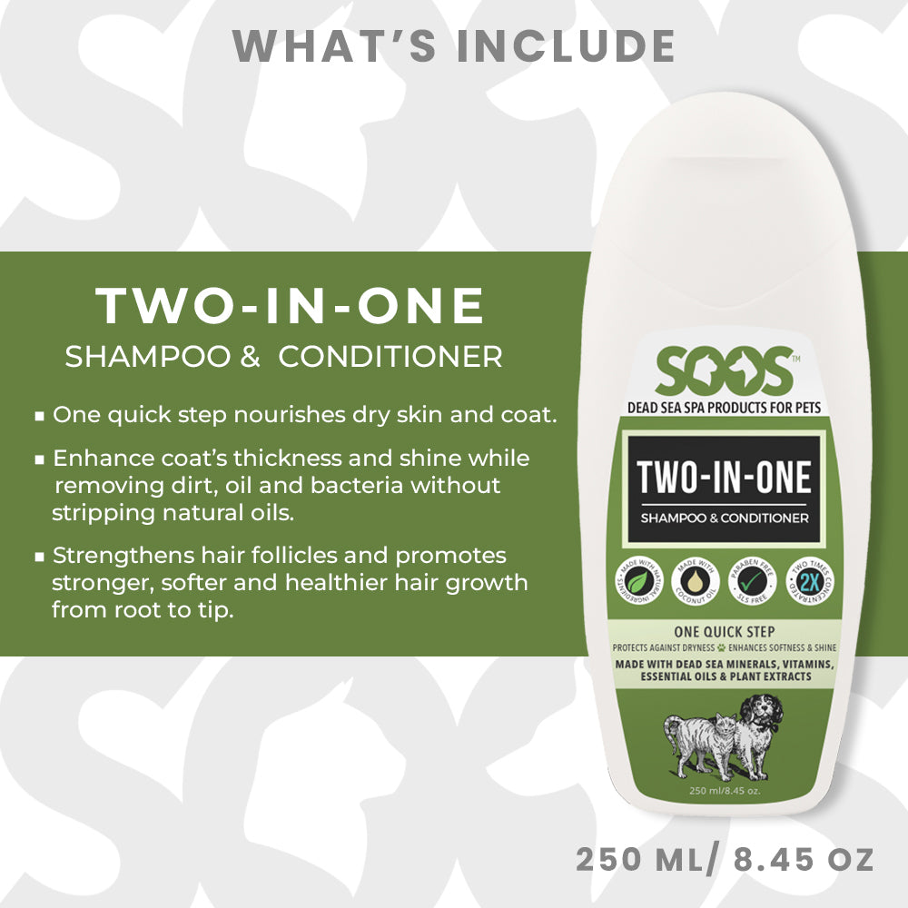 Soos™ Dead Sea Pet Grooming Shampoo Bundle For Dogs & Cats