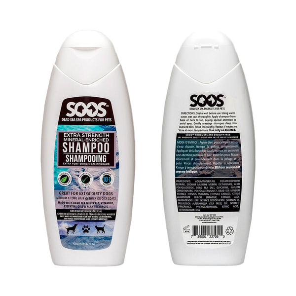 Natural Dead Sea Extra Strength Mineral Rich Pet Shampoo: Dogs & Cats - Soos Pets