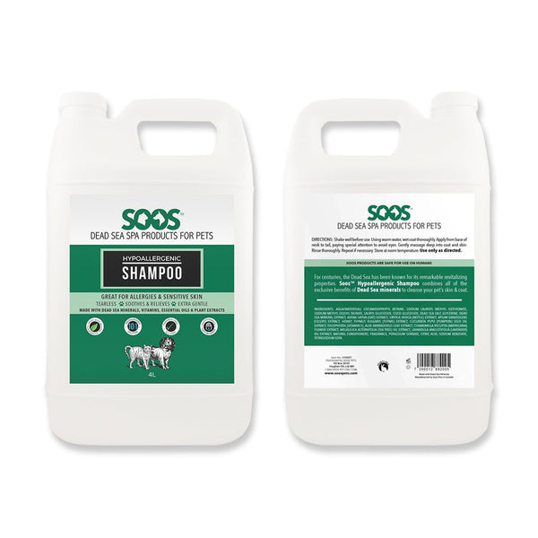 Natural Dead Sea Hypoallergenic Pet Shampoo For Dogs & Cats - Soos Pets