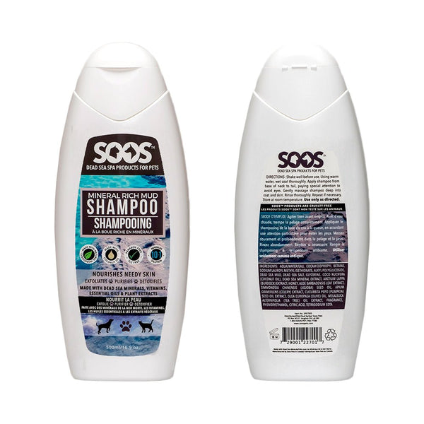 Natural Dead Sea Mineral Rich Mud Pet Shampoo For Dogs & Cats - Soos Pets