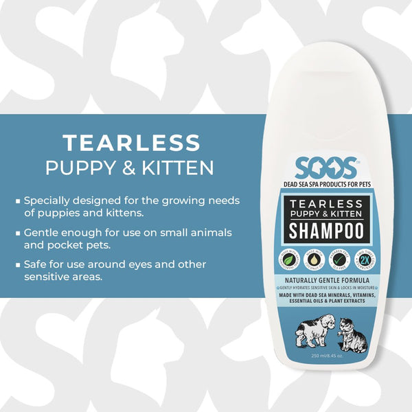 Natural Dead Sea Tearless Puppy & Kitten Pet Shampoo - Soos Pets