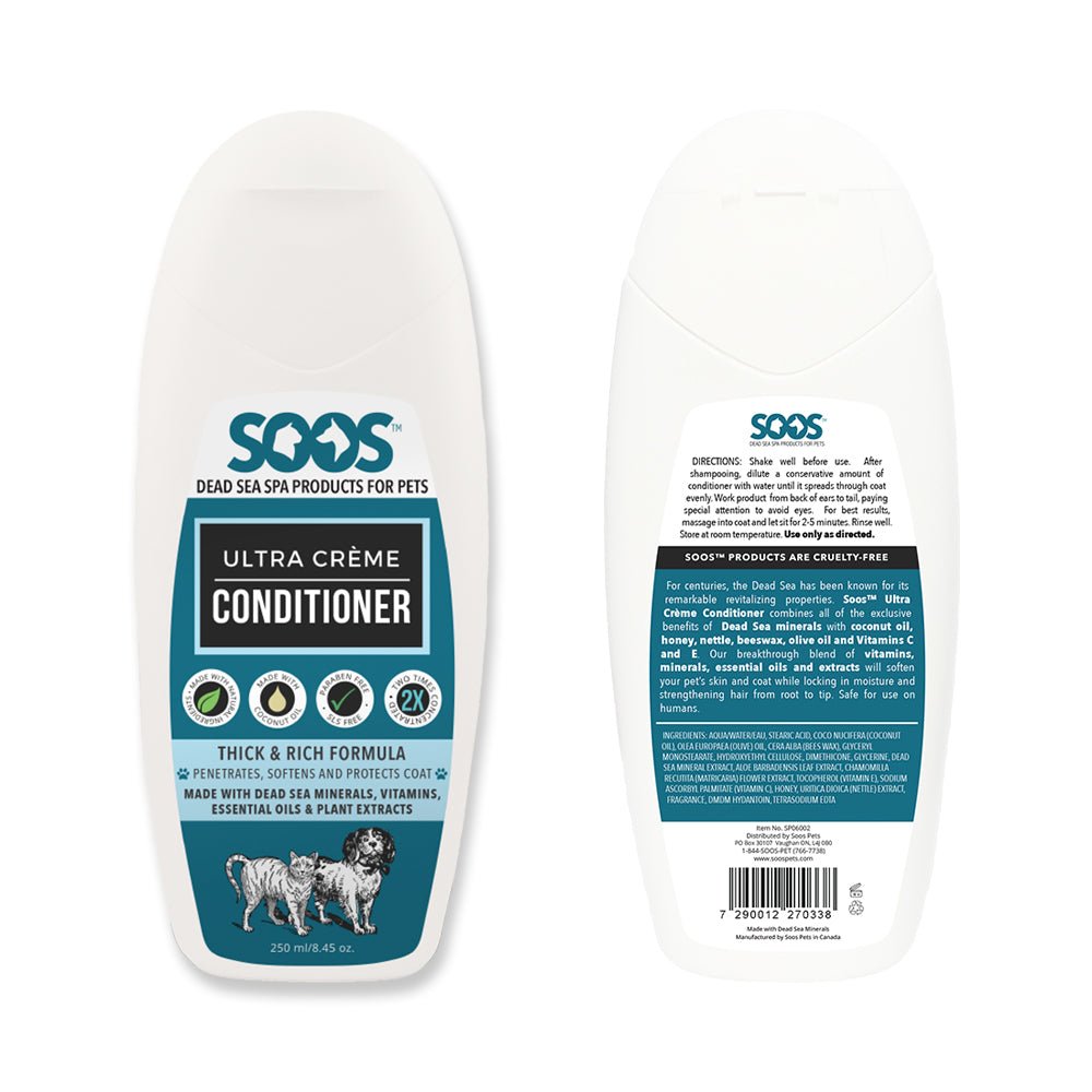 Natural Dead Sea Ultra Crème Pet Conditioner For Dogs & Cats - Soos Pets