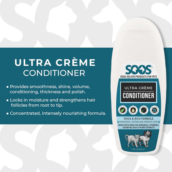 Natural Dead Sea Ultra Crème Pet Conditioner For Dogs & Cats - Soos Pets