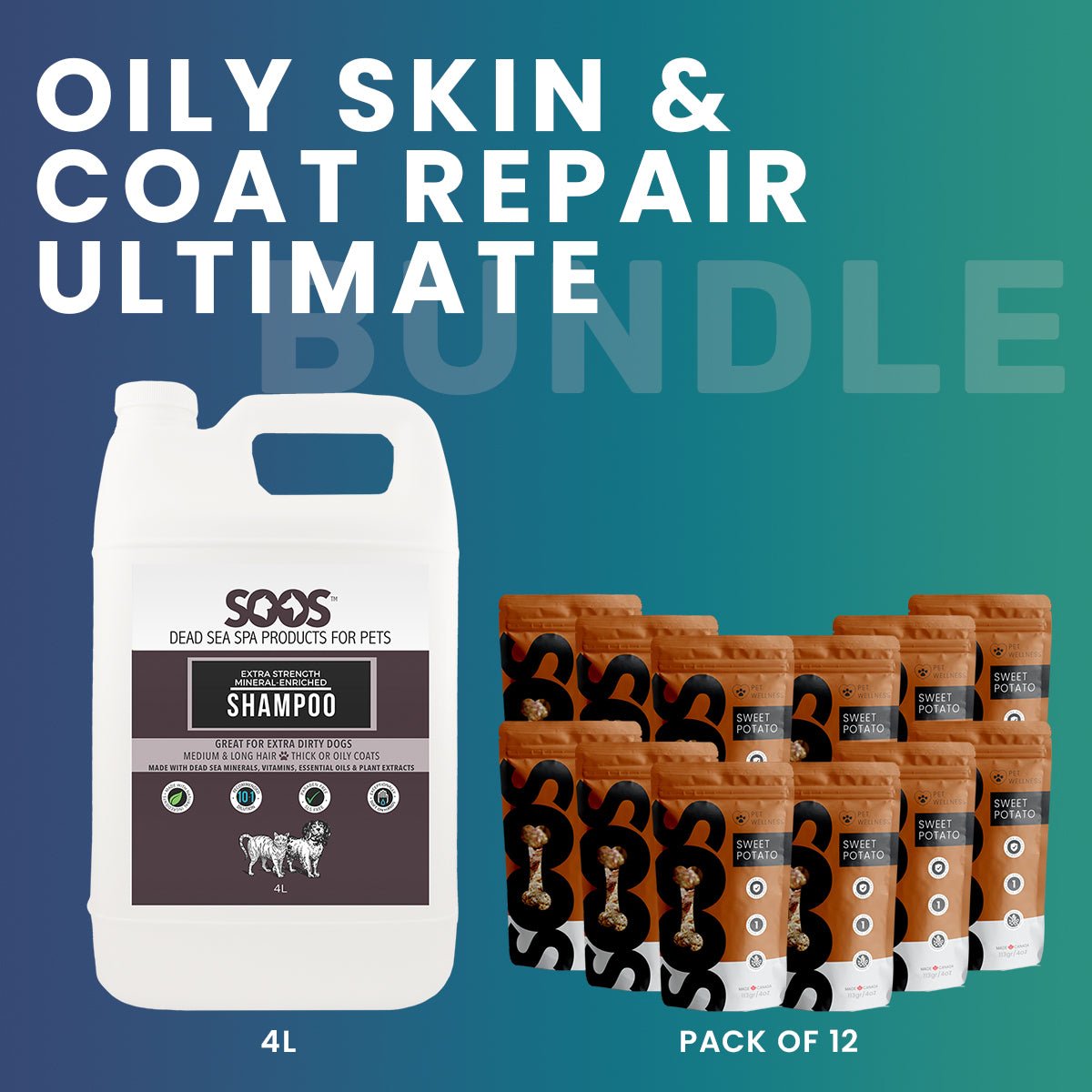Oily Skin & Coat Repair Bundle for Dog & Cat - Soos Pets