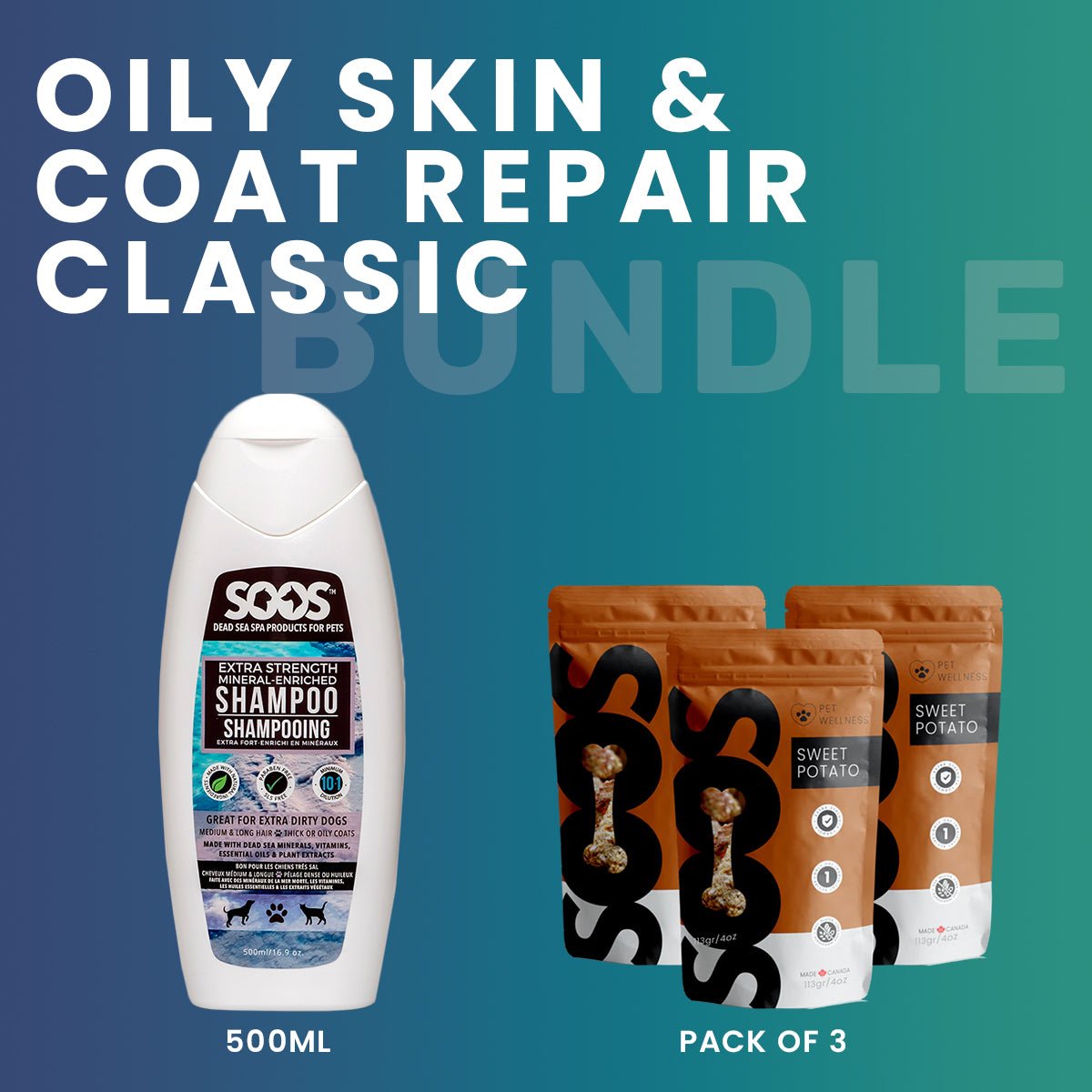 Oily Skin & Coat Repair Bundle for Dog & Cat - Soos Pets