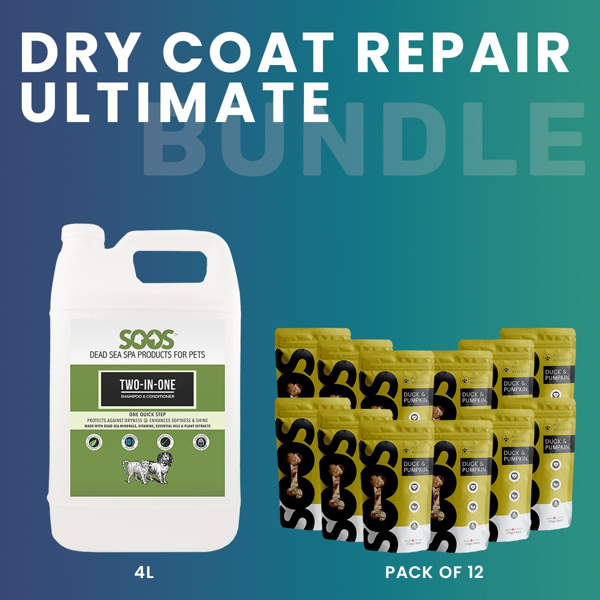 Soos Wellness Dry Coat Repair Bundle for Dog & Cat - Soos Pets