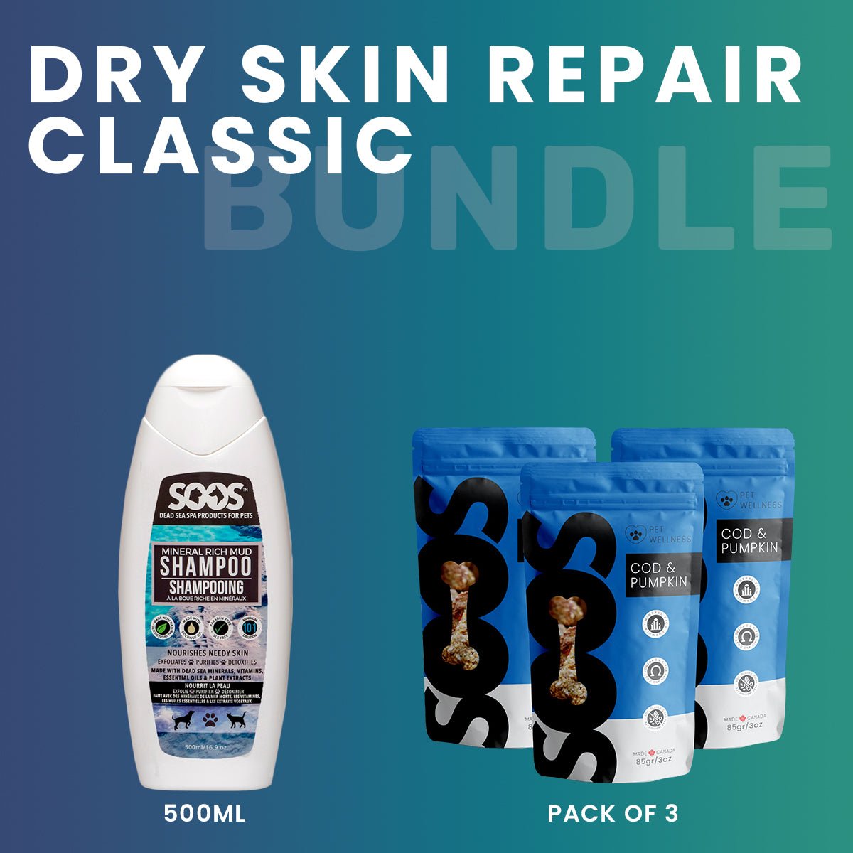 Soos Wellness Dry Skin Repair Bundle for Dog & Cat - Soos Pets